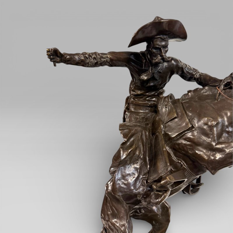 Large Cowboy Bronze ‘Bronco Buster’ After Frederic Remington, Early–Mid 20th - Image 16